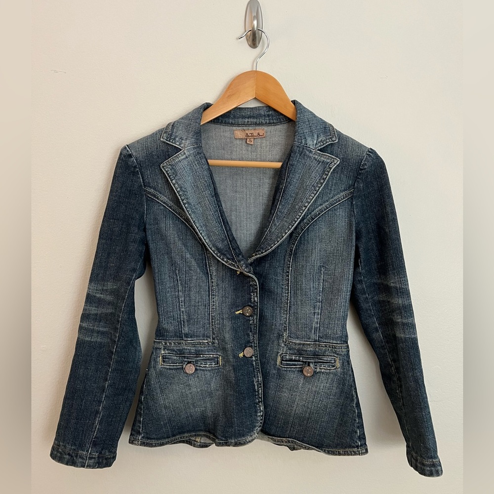 Detailed Jean jacket blazer